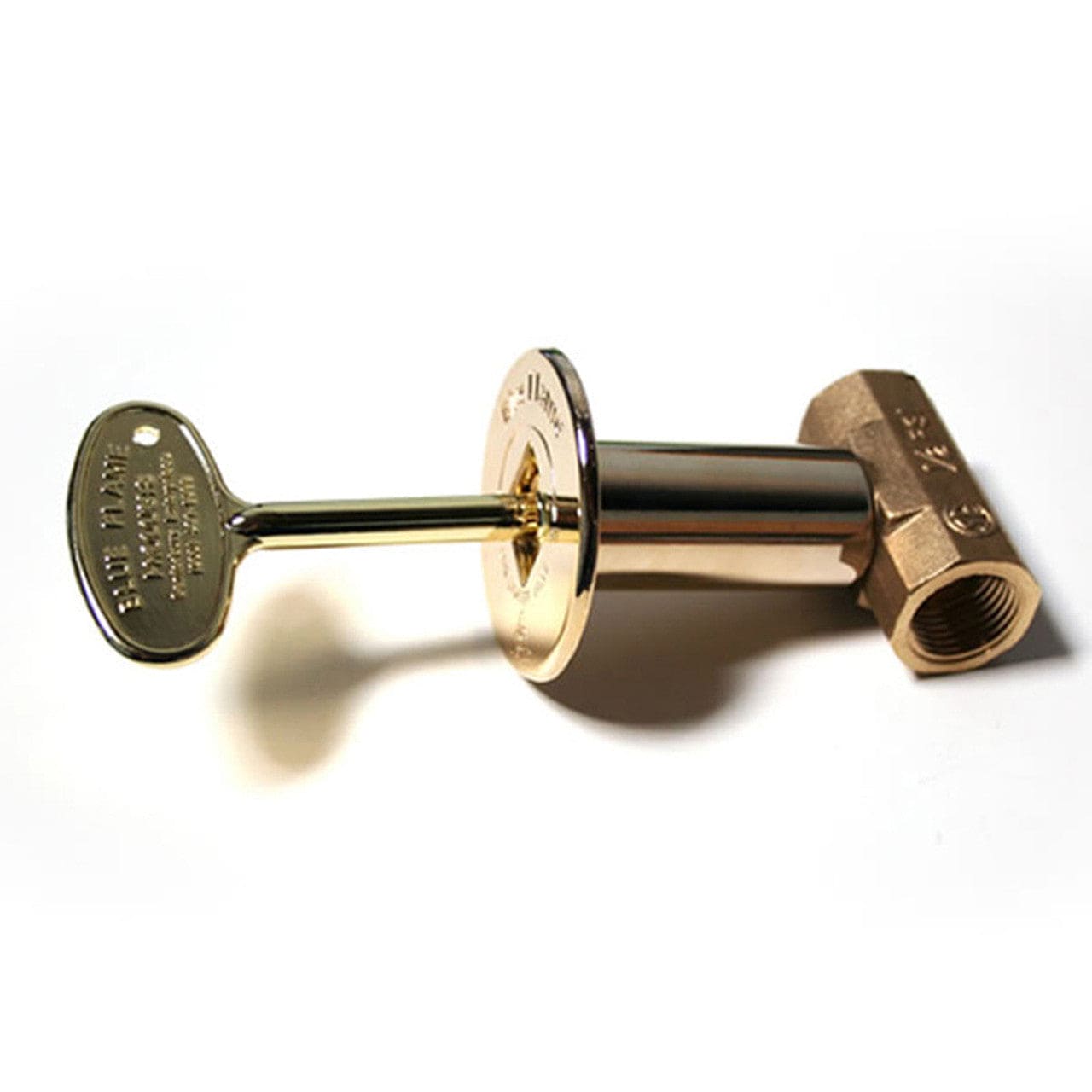 Straight Multi-Turn Gas Shut-Off Valve with 3" X 1/4" - 5/16" Brass Key - BF.S.PB.HD - Chimney Cricket