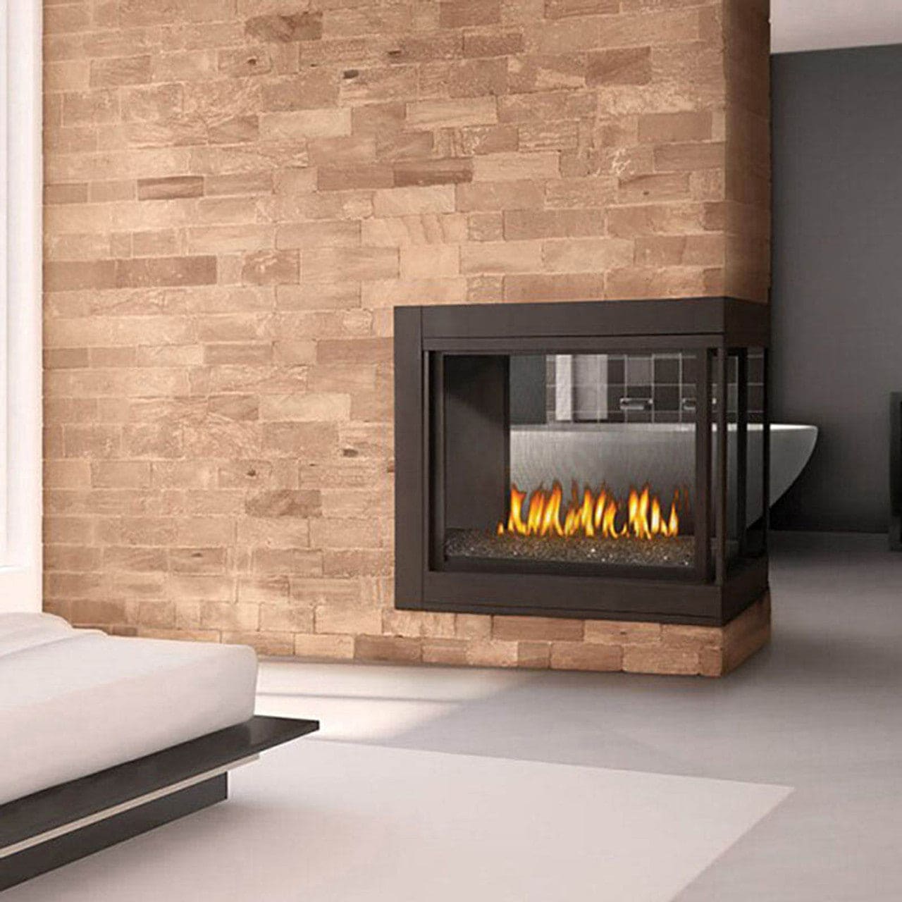 Napoleon Ascent Multi-View 3 Sided Glass Ember Bed Direct Vent Natural Gas Fireplace - BHD4PGN - Chimney Cricket