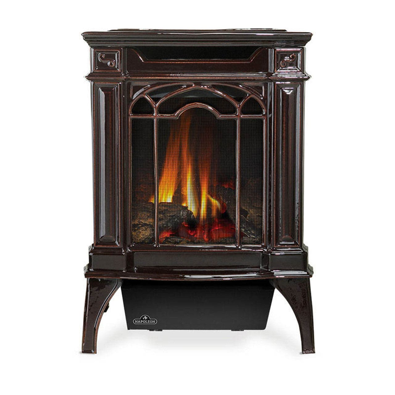 Napoleon Arlington 20 Cast Iron Millivolt Ignition Majolica Brown Natural Gas Stove - GDS20NNSB - Chimney Cricket