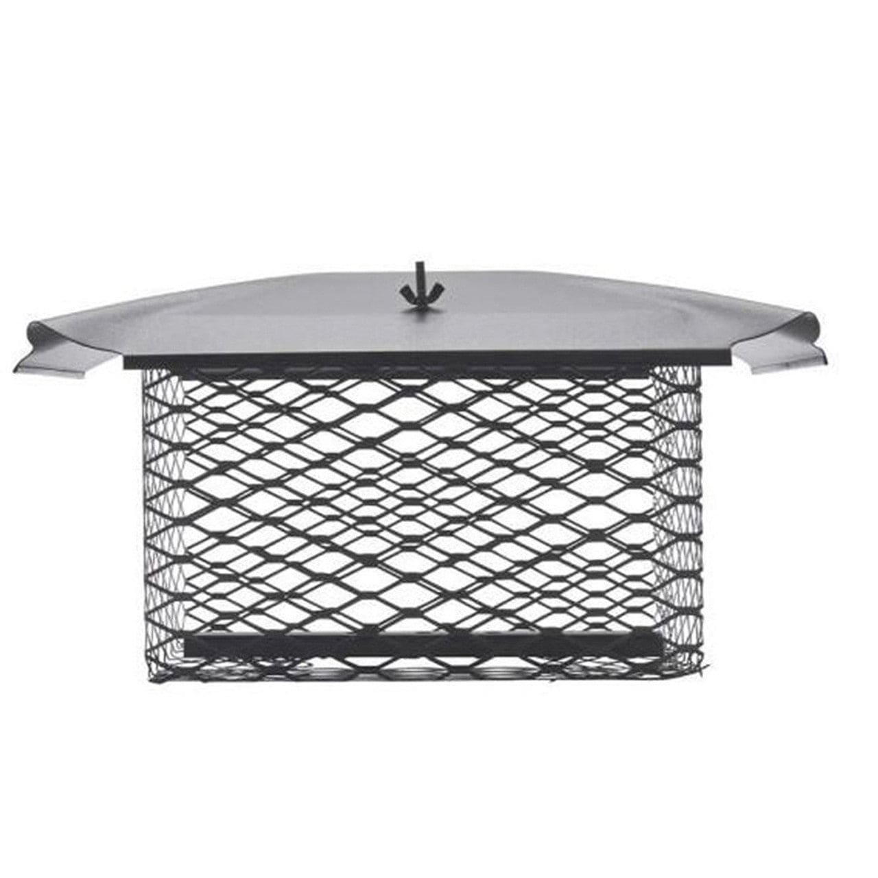13" X 13" Hy-C Galvanized Black Universal Cap with 3/4" Mesh - U1313B34 - Chimney Cricket