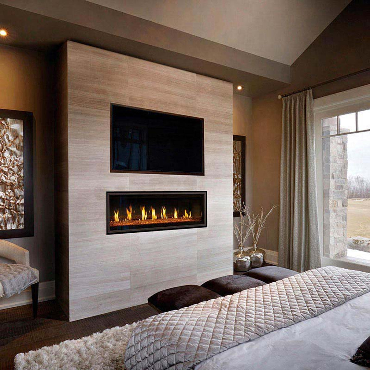 Napoleon Vector 50 Single-Sided Direct Vent Electronic Ignition Natural Gas Fireplace - LV50N-2 - Chimney Cricket