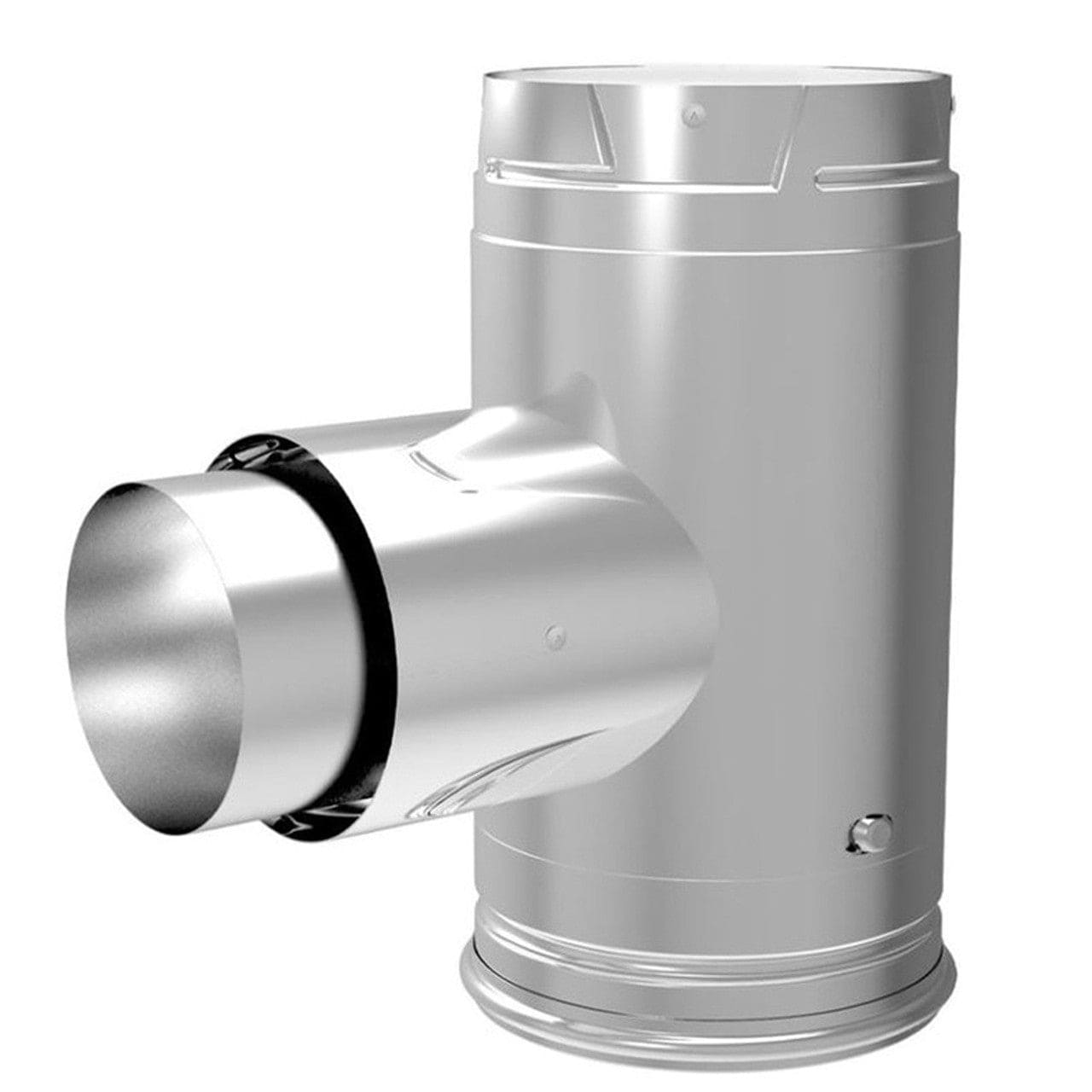 3" PelletVent Pro Galvalume Adaptor Tee with Clean-Out Cap - 3PVP-TAD1 - Chimney Cricket