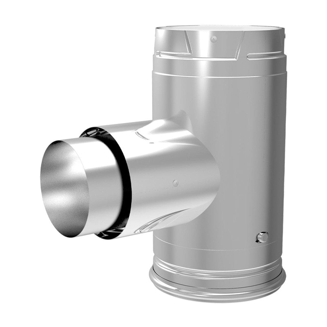 4" PelletVent Pro Black Adaptor Tee with Clean Out Cap - 4PVP-TADB1 - Chimney Cricket