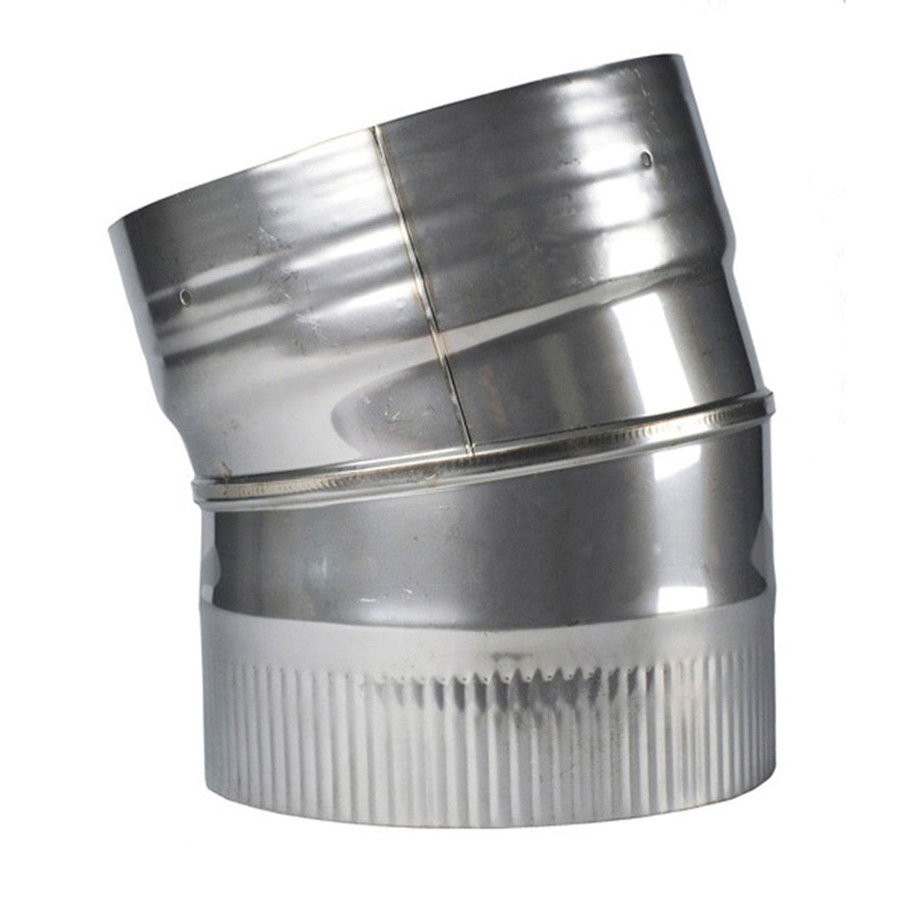 6" Rhino Rigid 304L Stainless Steel 15-Degree Fixed Elbow - EL304-6-15 - Chimney Cricket