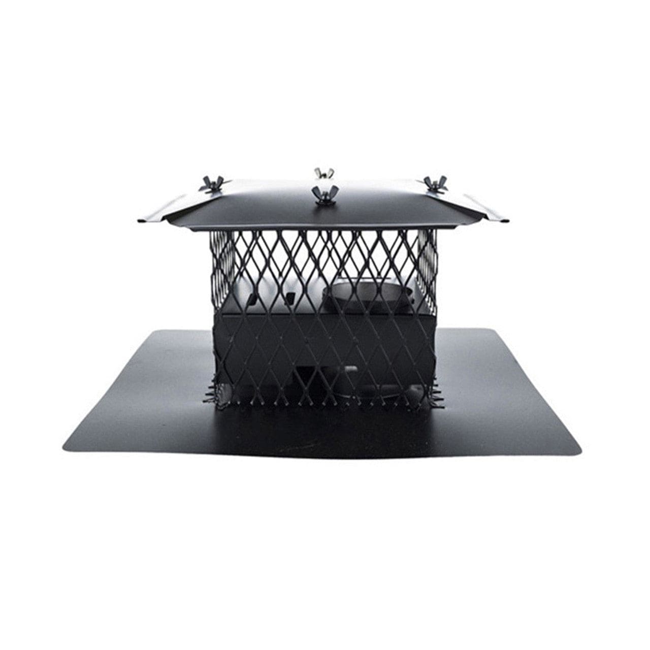 Ventis Direct Vent Black Crown Mount Co-Linear 18"X18" with 3" Exhaust and 3" Air Intake - VDVB-CC33 - Chimney Cricket
