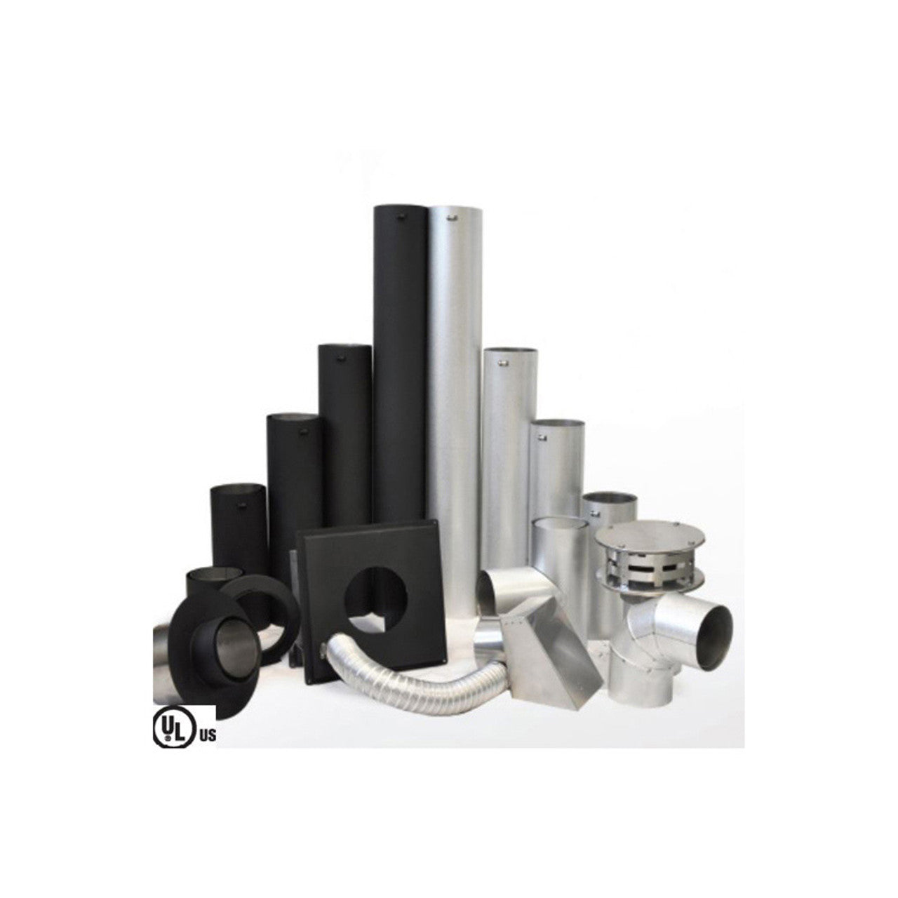 3" X 36" Ventis PelletVent Pipe Galvanized Chimney Pipe (6-Pack) - VP-0336-6 - Chimney Cricket