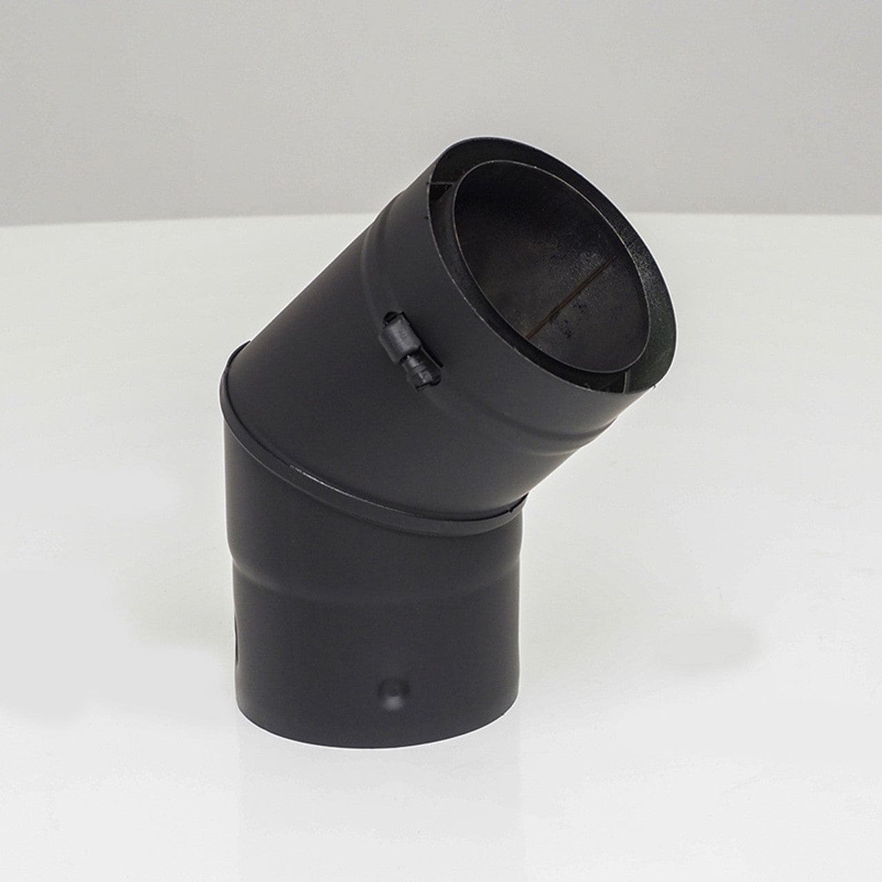 3" Ventis PelletVent 304L Inner/Galvanized Outer 45-Degree Black Fixed Elbow - VPB-EL0345 - Chimney Cricket