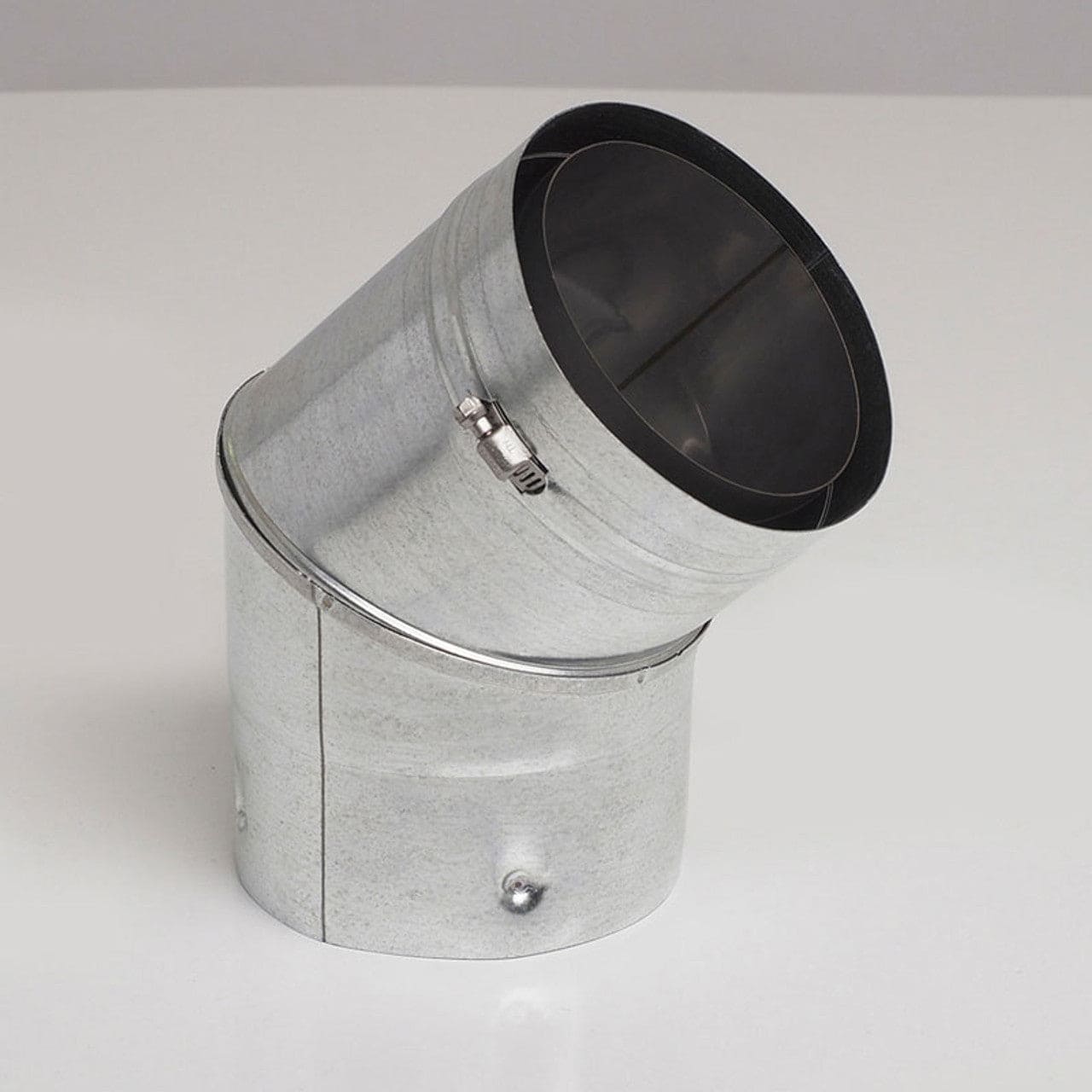 4" Ventis PelletVent 304L Inner/Galvanized Outer 45-Degree Fixed Elbow - VP-EL0445 - Chimney Cricket