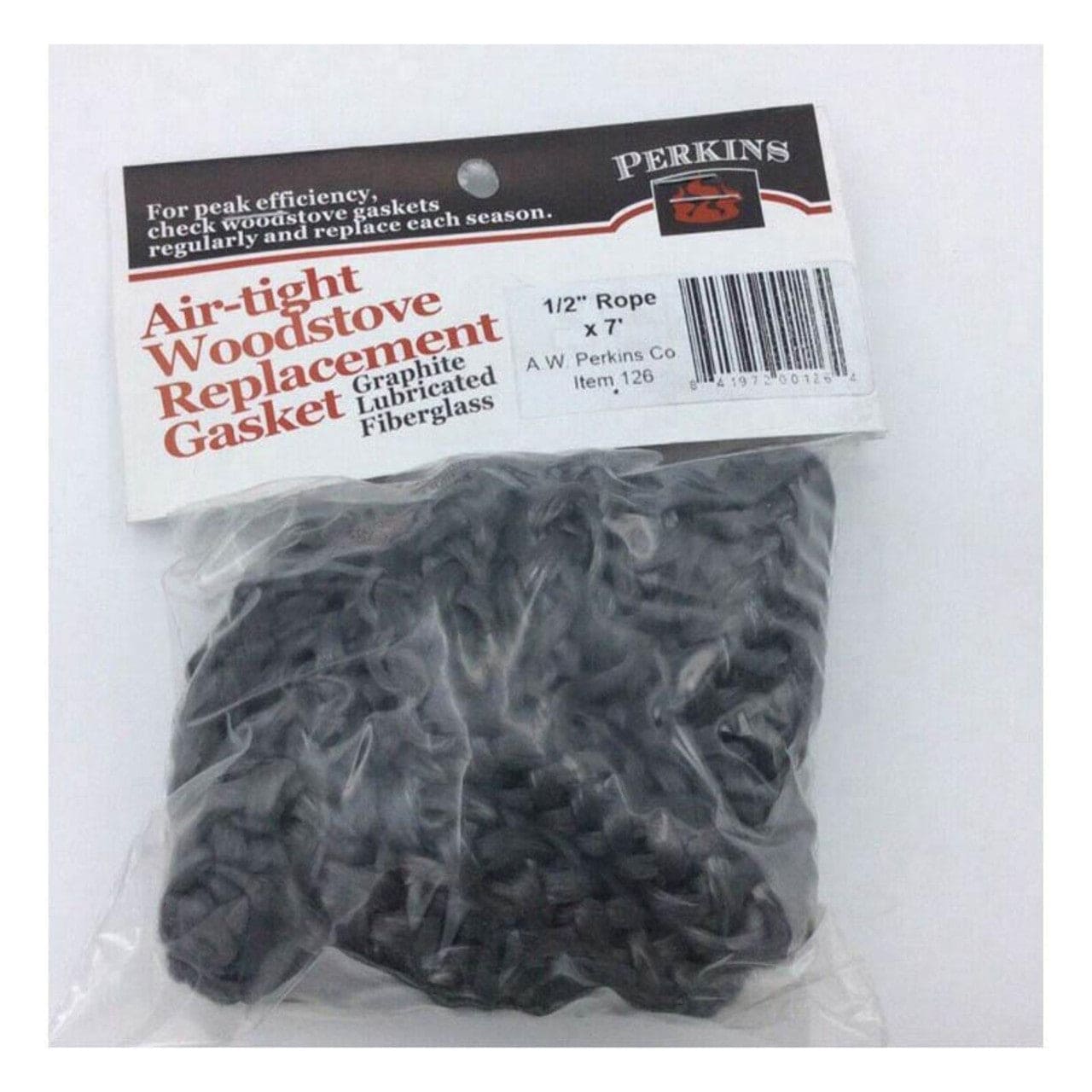 1/2" X 84" Bagged Black Graphite Wood Stove Door Gasket Rope - 126 - Chimney Cricket