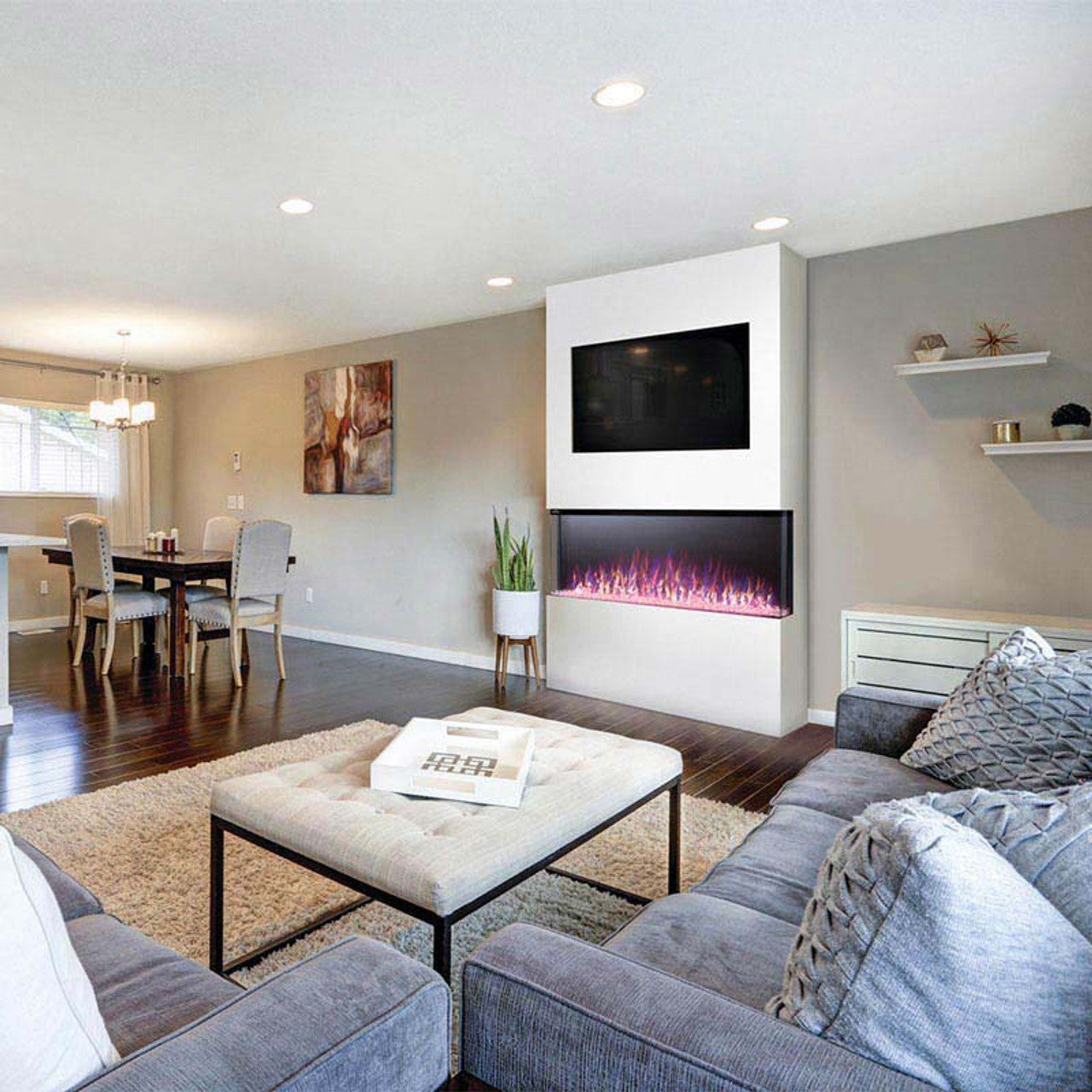 Trivista 50 3-Sided Built-In Electric Linear Fireplace - NEFB50H-3SV - Chimney Cricket