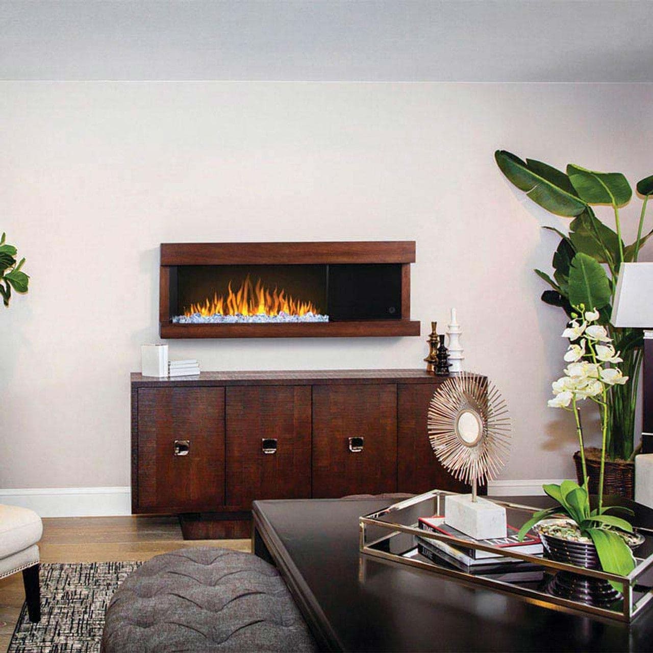 Napoleon Stylus Steinfeld 32 Wall Mount Electric Burnished Walnut Fireplace - NEFP32-5320BW - Chimney Cricket