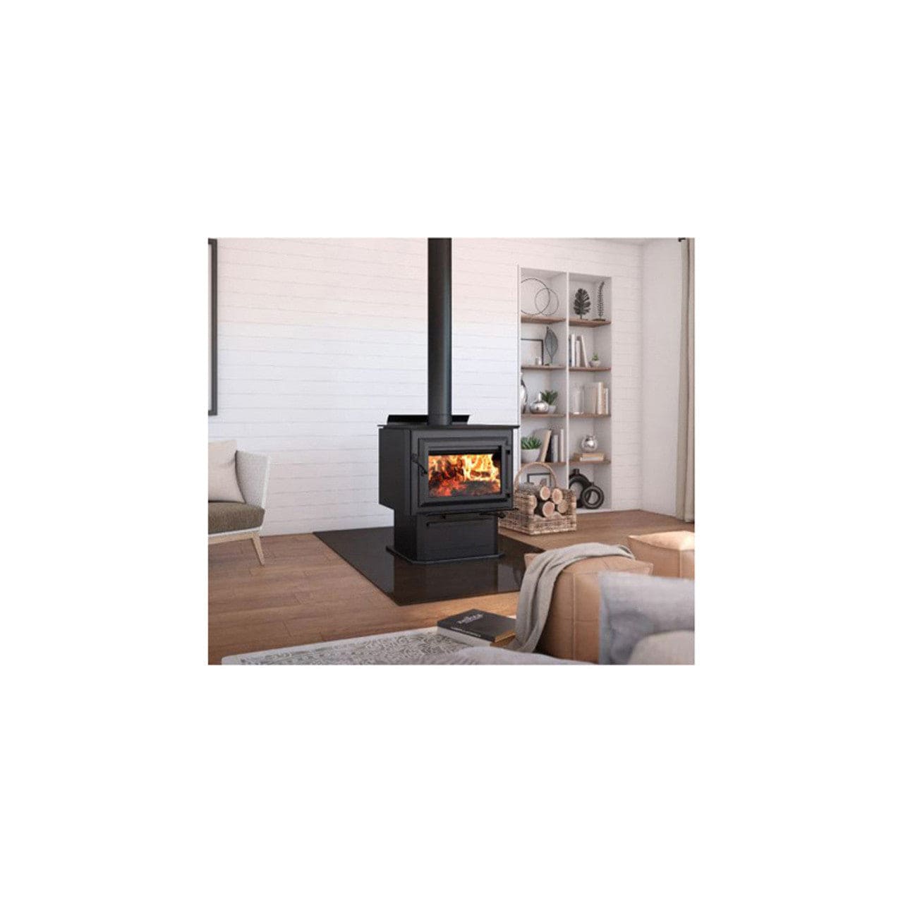 Ventis HES350 Extra Large Wood Stove on Pedestal - VB00020 - Chimney Cricket