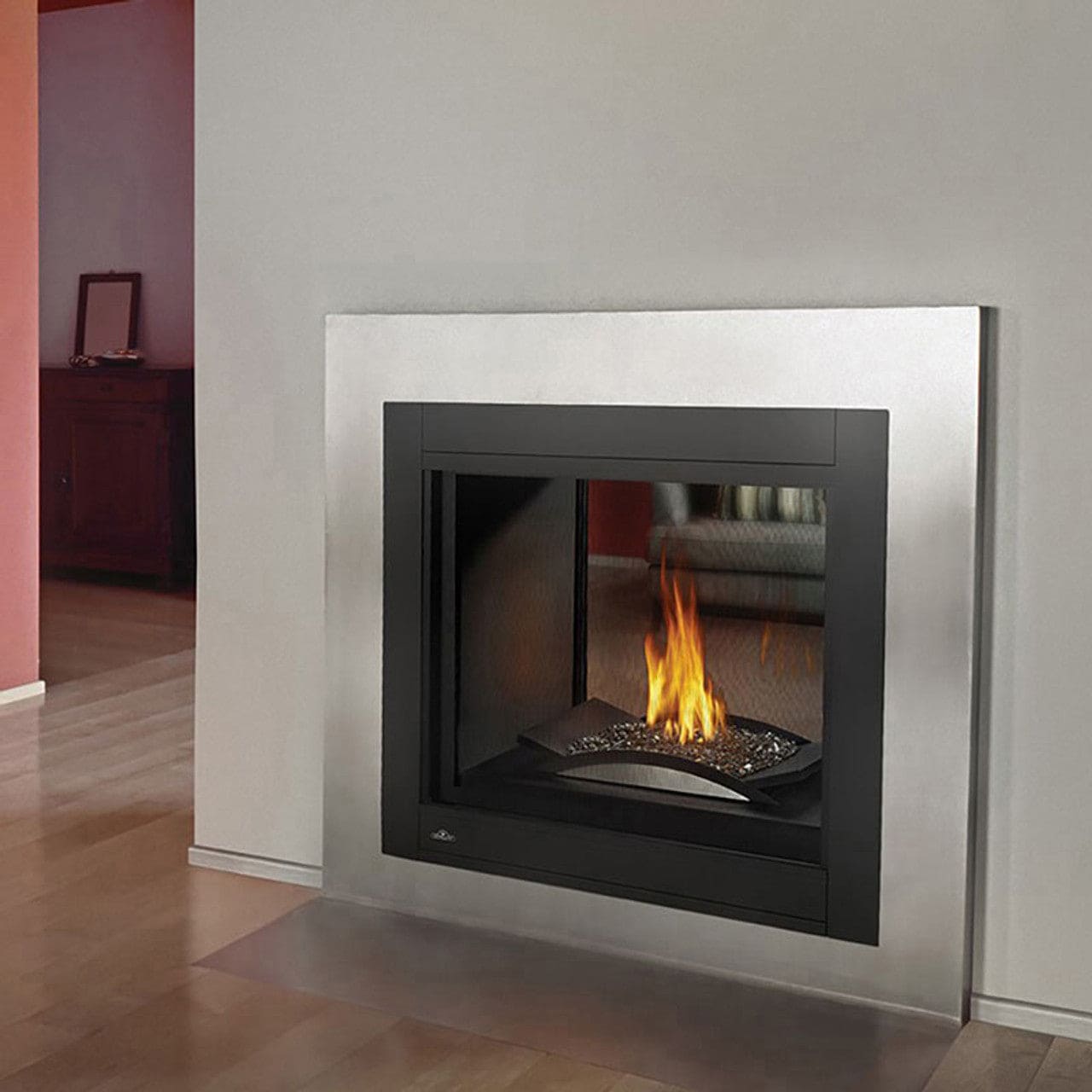 Napoleon Ascent Multi-View 3 Sided Log Set Direct Vent Natural Gas Fireplace - BHD4PNA - Chimney Cricket