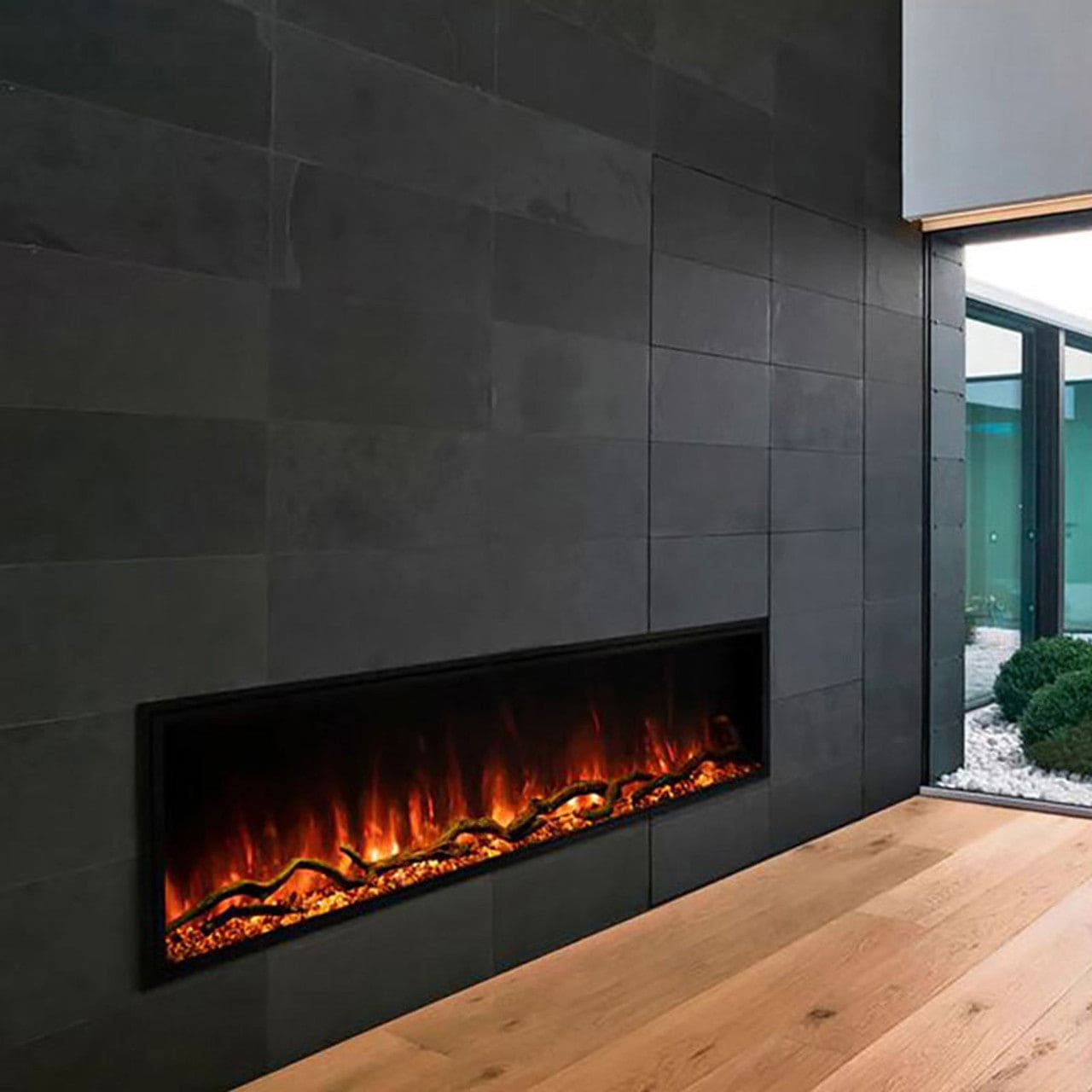 Modern Flames Landscape Pro Slim 56" Single-Sided Built-In Electric Fireplace - LPS-5616 - Chimney Cricket