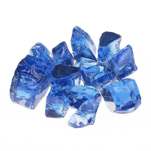 1/2" Poseidon Blue Reflective Fireplace Glass - RFG-10-PB - Chimney Cricket