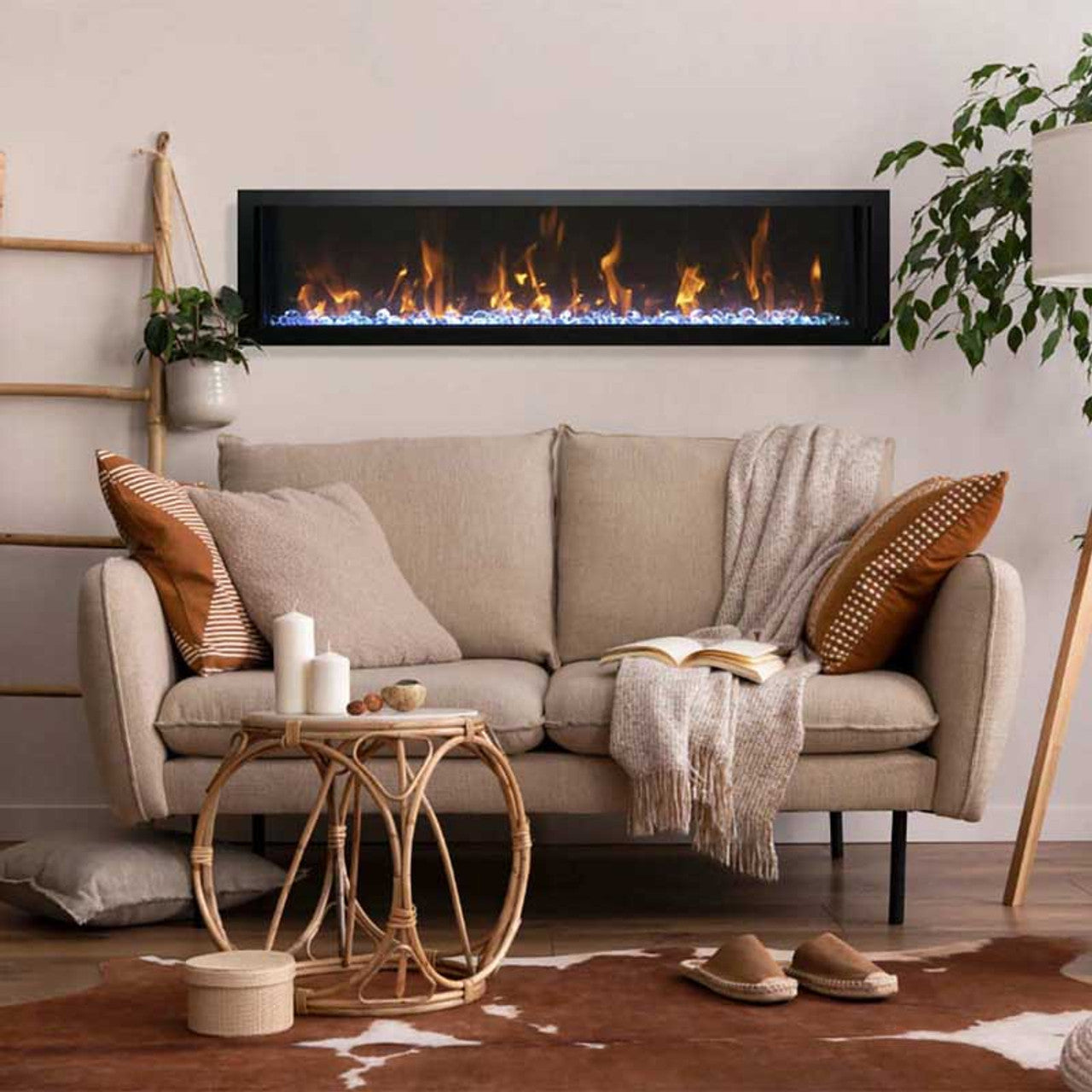 Amantii Panorama BI Slim 72" Smart Electric Fireplace - BI-72-SLIM-OD - Chimney Cricket