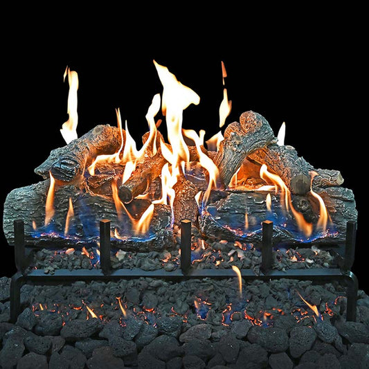 24" Lava Front View Natural Gas Electronic Ignition Burner - LAFV-24-EN - Chimney Cricket