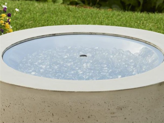 Outdoor Greatroom 12" Round Grey Glass Burner Cover - 12-R-GGC - Chimney Cricket