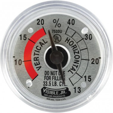 Dial, Drop-In, 7533U 33 1/2# CV LP A, for Forklift Cylinders, Guide Hole @ 13%, Taylor, 130033 - Chimney Cricket