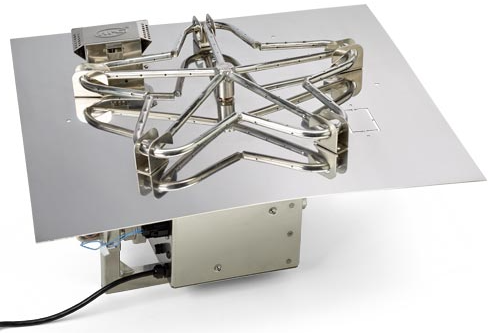 HPC 24" Stainless Steel Electronic Ignition NG Square Flat Insert - 24 Volt - Chimney Cricket