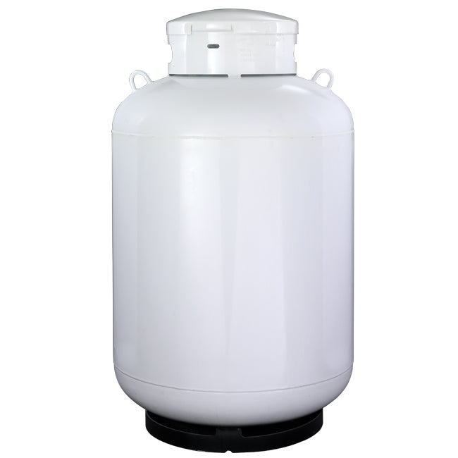 Cylinder, 420 lb. ASME Vertical Propane , with POL Service Valve, 1-3/4" Filler Gauge, & Relief Valve, White Steel with Cover - 282371 (Stack/9) - Chimney Cricket