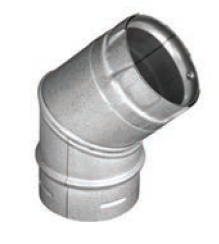 Duravent 3" Diameter PelletVent Pro 45 Degree Black Elbow - Chimney Cricket