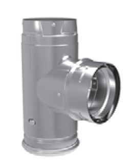 Duravent 3" Diameter PelletVent Pro Black Single Tee w/ Clean-Out Cap - Chimney Cricket