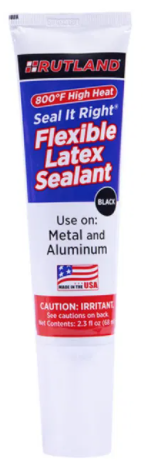 Rutland Seal It Right Black Flexible Latex Sealant (2.3oz) - Chimney Cricket