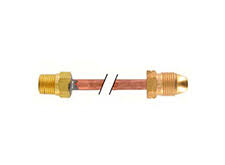 Pigtail / Hogtail, POL X 1/4" MPT X 12" w/ 7/8" Nuts, 3/8" Tube, RegO (CS50) - Chimney Cricket