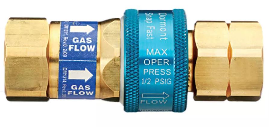 Food Service Quick Disconnect, 1/2" MPT Dormont "BLUE HOSE" Antimicrobial Safety System for Movable Appliances, 0241014 - Chimney Cricket