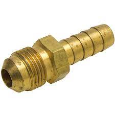 Hose Barb, 3/8" Barb X 3/8" Male flare, Brass, for 3/8" ID Hoses Assembly, MEC, ME4855 - Chimney Cricket
