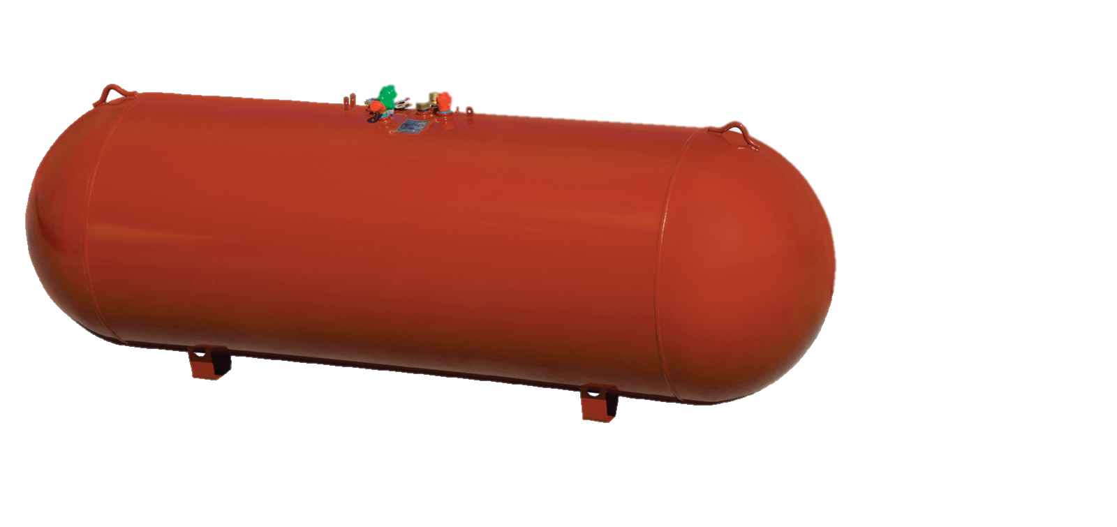Tank, 320 Gallon ASME Aboveground / Underground Horizontal Propane, Steel, Red Epoxy w/ Multivalve & Dome, Arcosa, 320AG/UG-R - Chimney Cricket