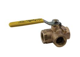 Valve, 1/2" FPT, 3-Way Standard Port Ball Valve, Bronze, Threaded, Apollo 70-603 - Chimney Cricket