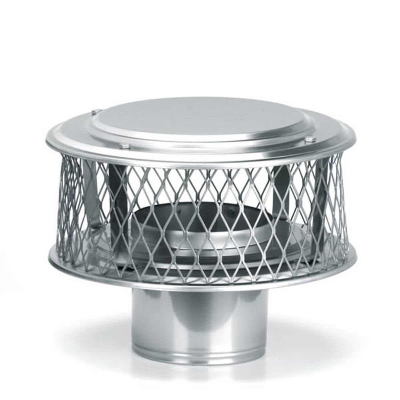 10" HomeSaver 316-Alloy Stainless Steel Guardian Cap with 3/4" Mesh - Chimney Cricket
