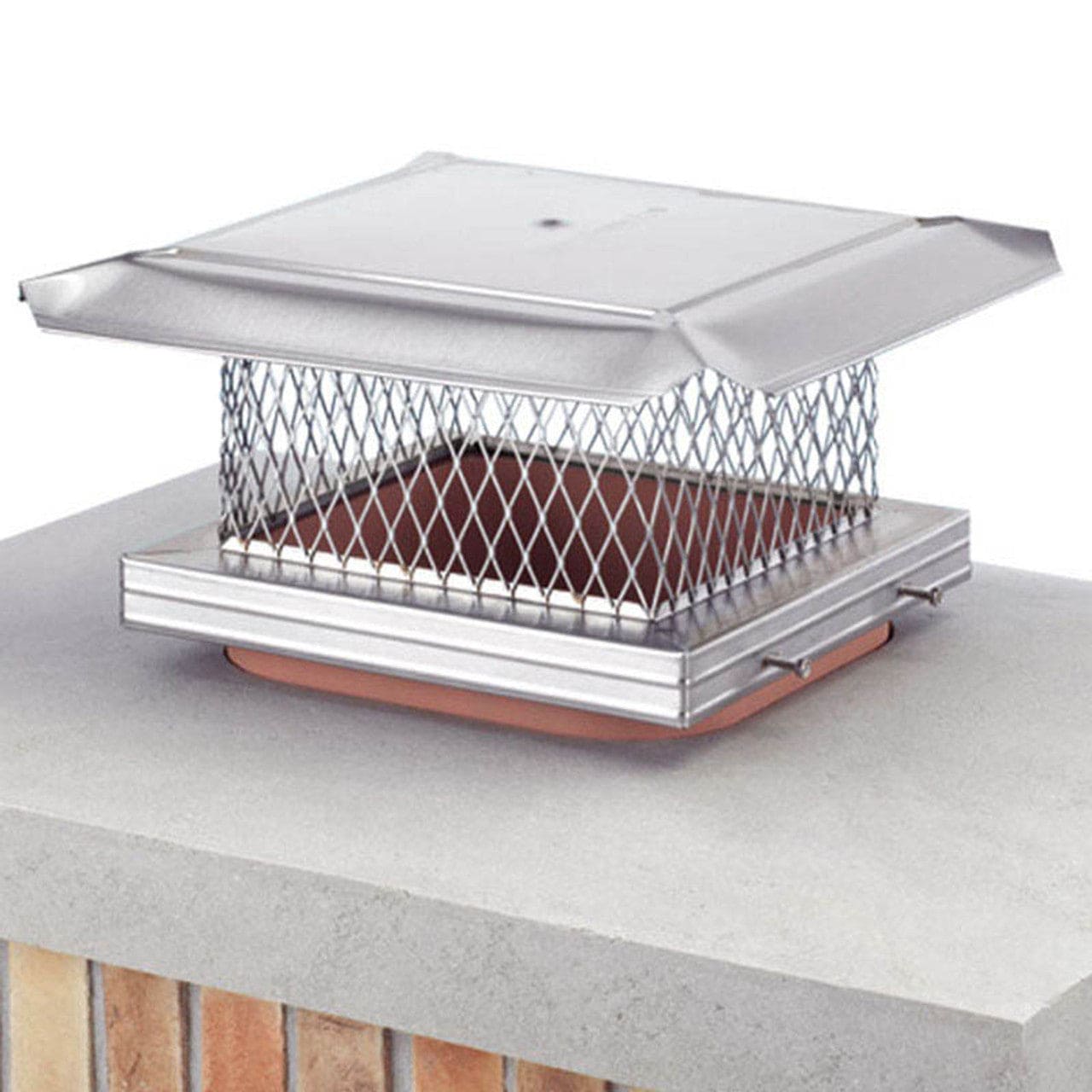 8" X 17" HomeSaver Pro 3/4" Mesh 304-Alloy Stainless Steel Single-Flue Chimney Cap - SSSB9X18 - Chimney Cricket