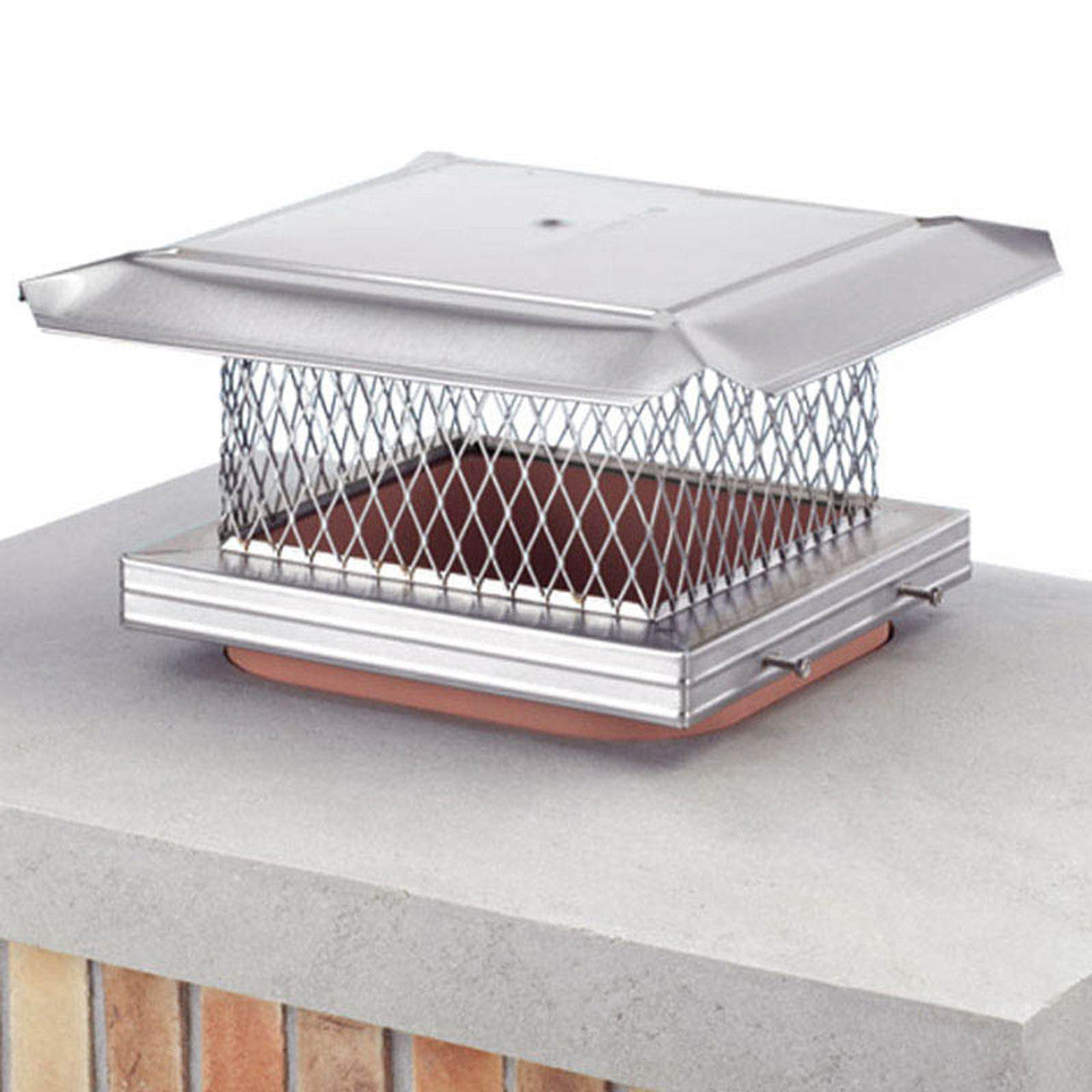 17" X 17" HomeSaver Pro 3/4" Mesh 304-Alloy Stainless Steel Single-Flue Chimney Cap - SSSB18X18 - Chimney Cricket