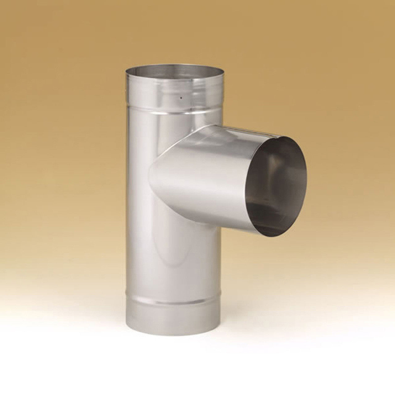 6" Heatfab 304-Alloy Stainless Steel Tee with Fixed Take-Off - 4616SS - Chimney Cricket
