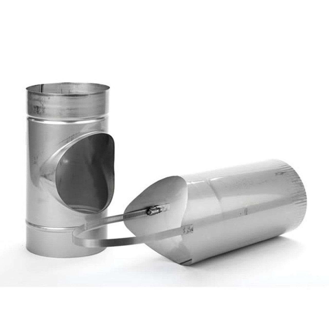 6" Heatfab 304-Alloy Stainless Steel Short Tee with 10" Long Removable Take-Off - 4616761 - Chimney Cricket