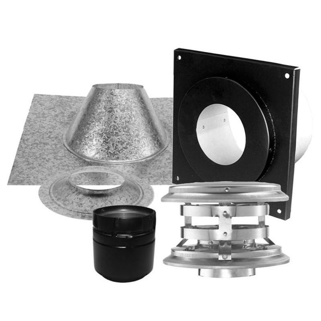 4" PelletVent Pro Vertical Kit For Flat Ceilings - 4PVP-KVA - Chimney Cricket