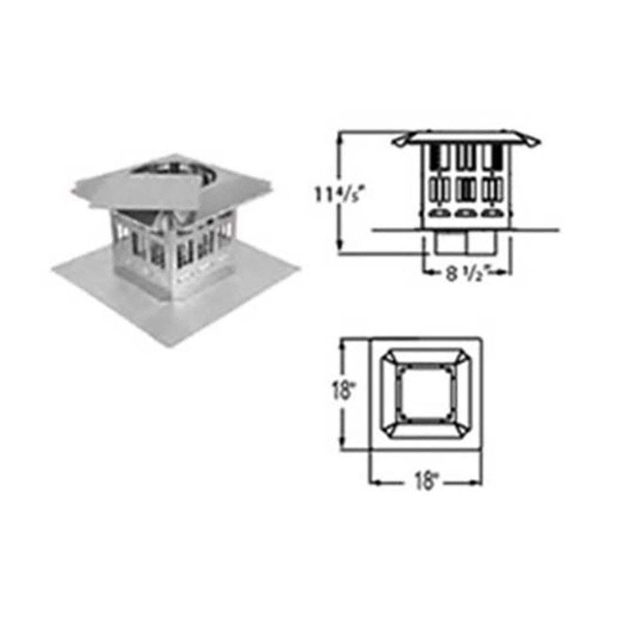 4" PelletVent Pro Double-Wall Stainless Steel Type-L Chimney Pipe Vertical Cap - 4PVP-VC - Chimney Cricket