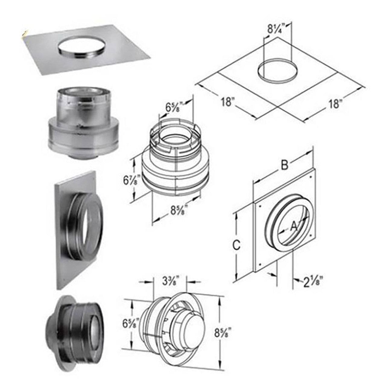 4" DuraVent Chimney Conversion Kit - 46DVA-KMC - Chimney Cricket