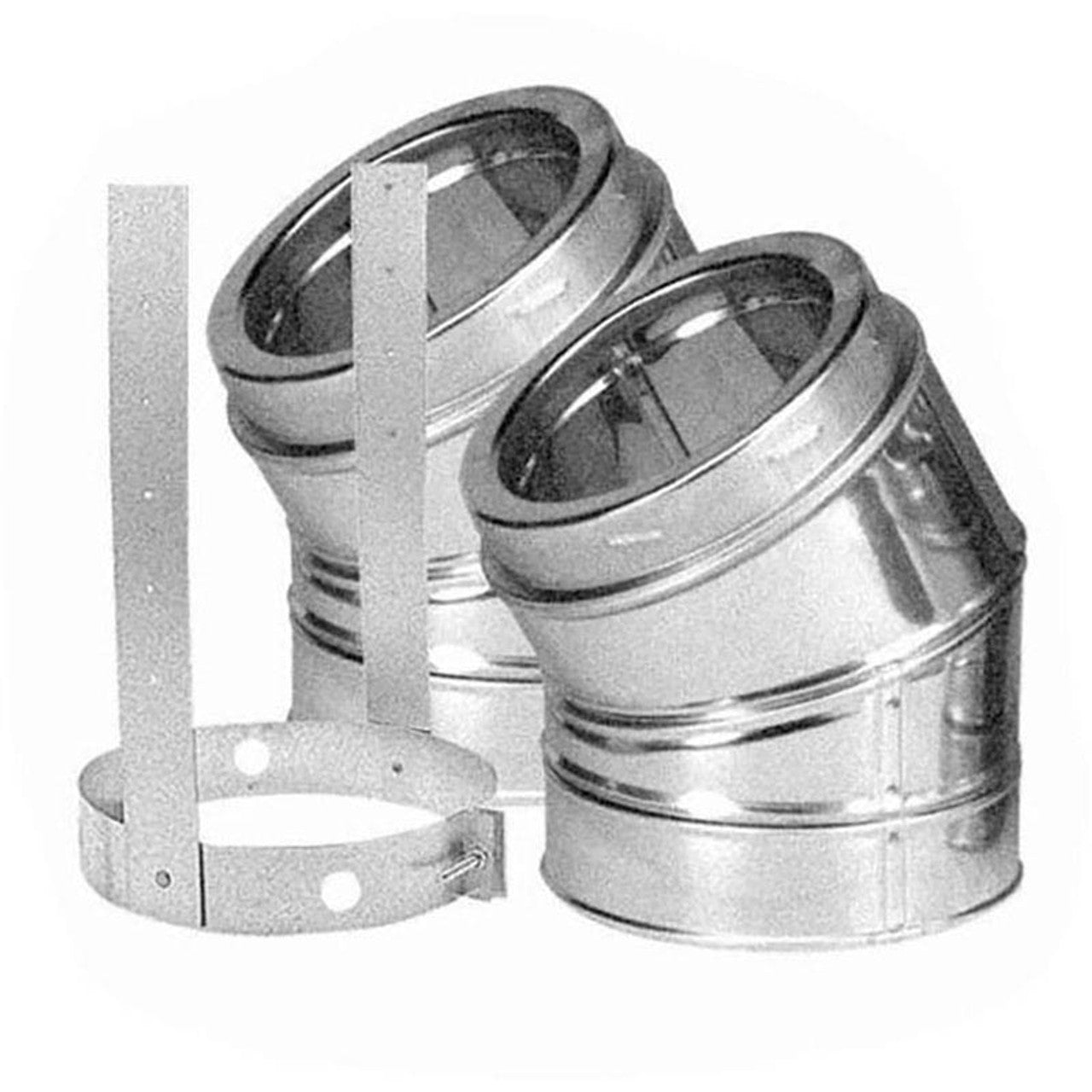 6" DuraVent DuraTech Double-Wall Galvanized 30-Degree Elbow Kit - 6DT-E30K - Chimney Cricket