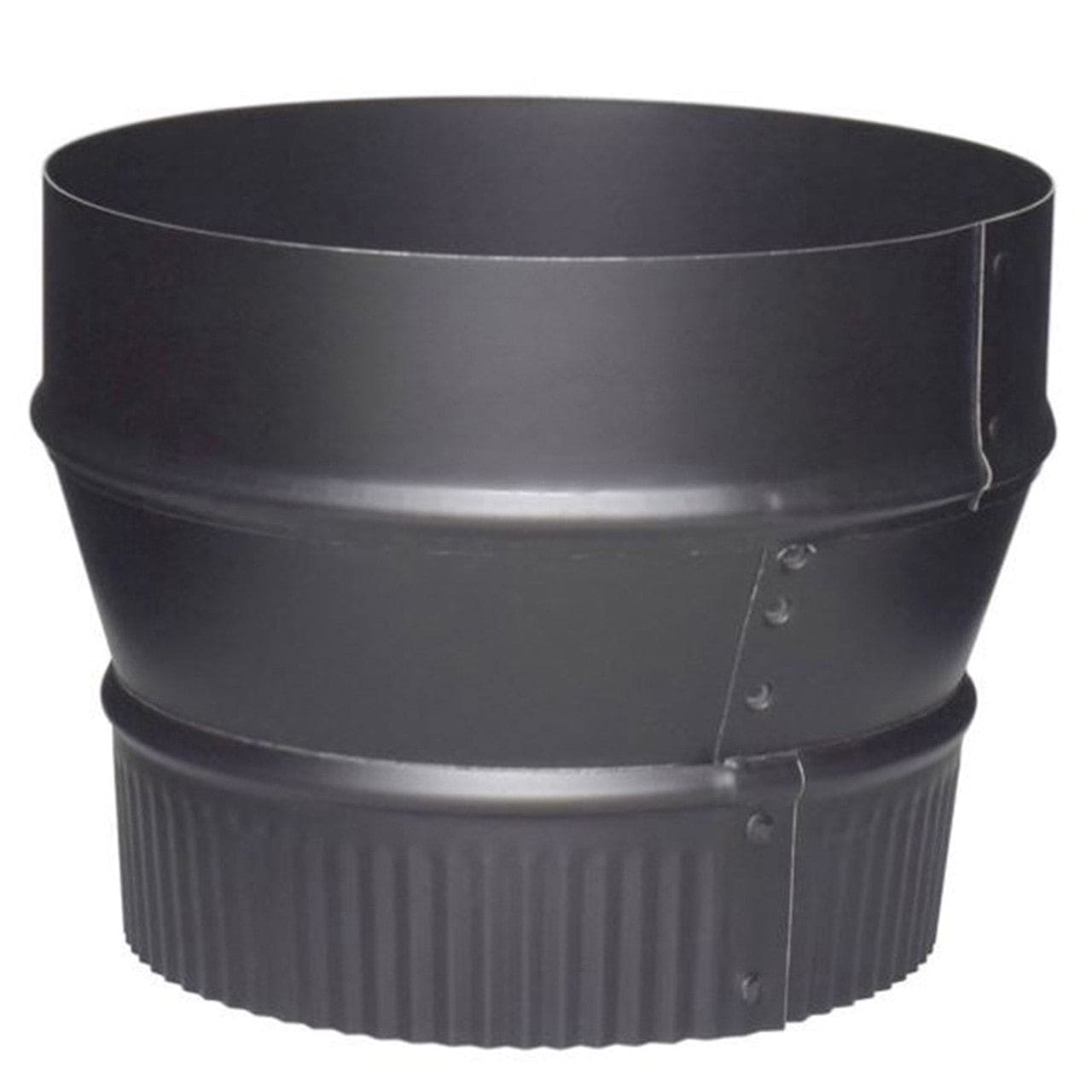 6" to 7" Snap-Lock Black Stove Pipe Increaser - BM0077 - Chimney Cricket