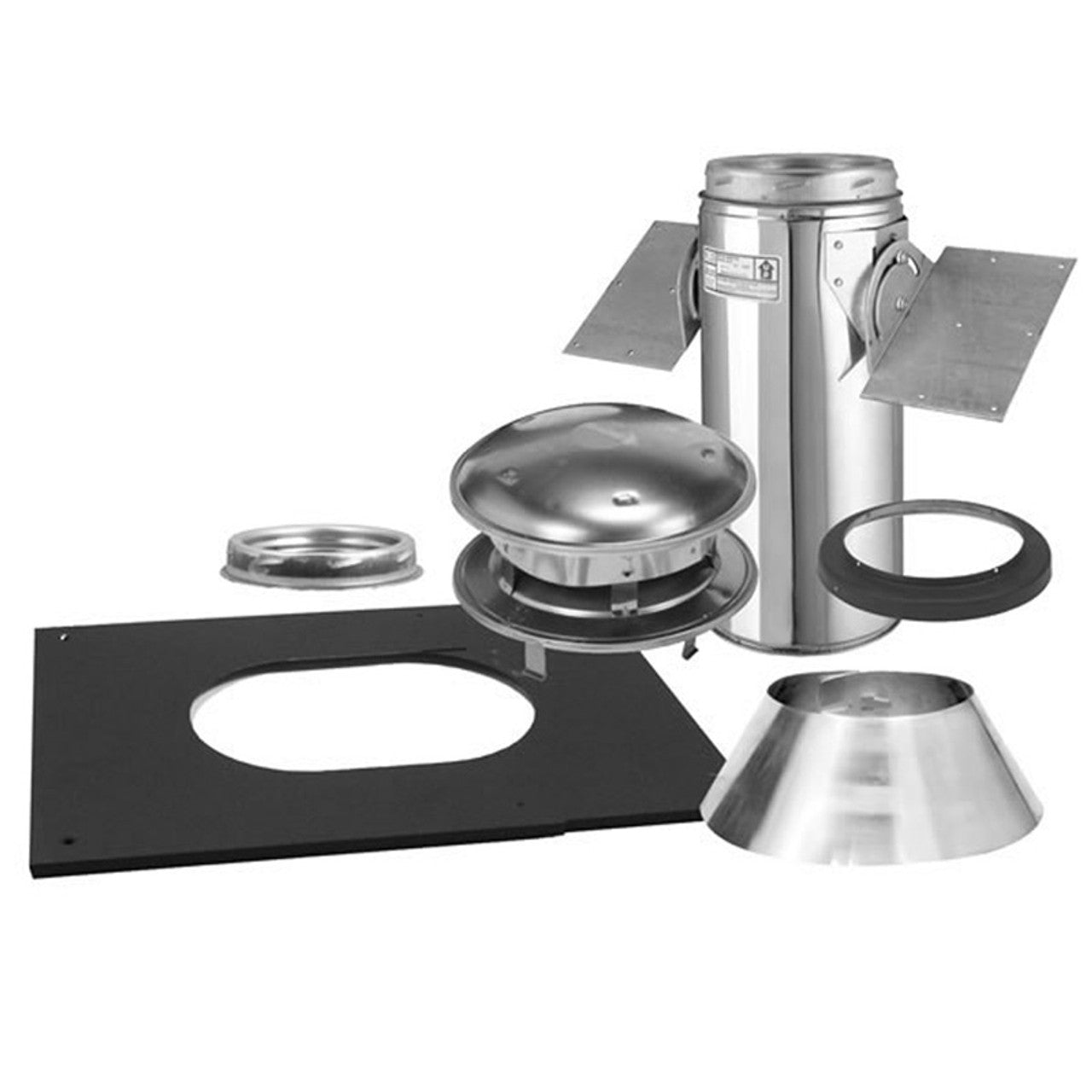 8" Selkirk Ultra-Temp Stainless Pitched Ceiling Support Kit - 208621 - Chimney Cricket