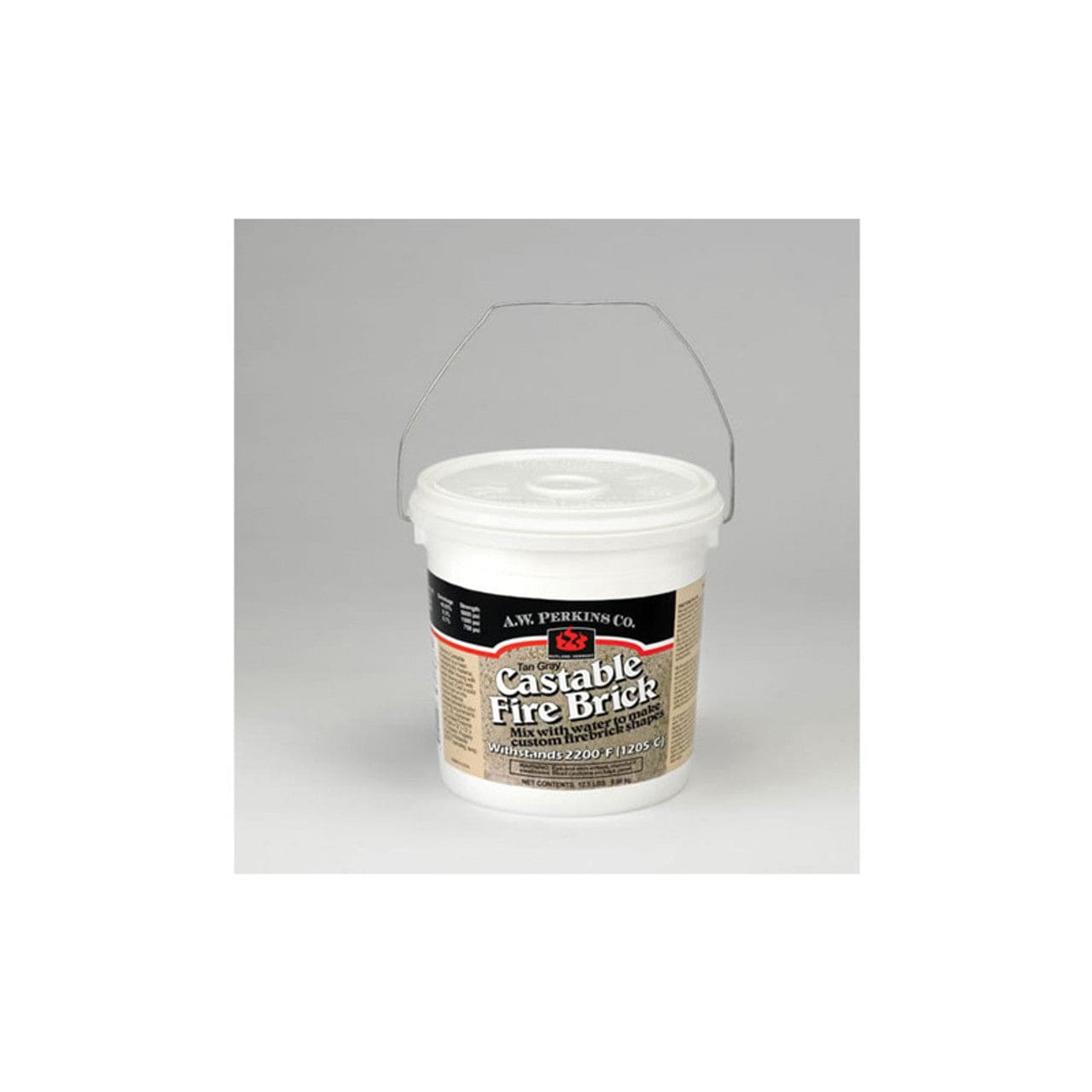1-Gallon Tub A.W. Perkins Gray Castable Fire Brick (1 Case of 2 Gallons) - 240 - Chimney Cricket