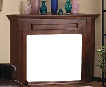 WMH Cherry Corner Cabinet Mantel with Base - Chimney Cricket