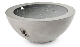 Outdoor Greatroom 42" Cove Round Gas Fire Pit Bowl in White Finish with Direct Spark Ignition - NG ** - Chimney Cricket