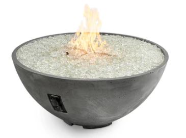 Outdoor Greatroom 42" Cove Edge Round Gas Fire Pit Bowl in Midnight Mist Finish, LP - Chimney Cricket