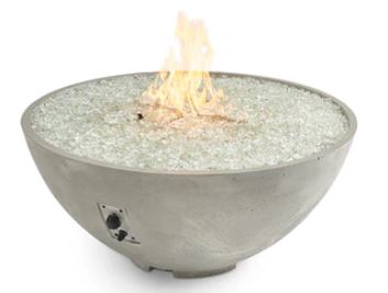 Outdoor Greatroom 42" Cove Edge Round Gas Fire Pit Bowl in Natural Grey Finish with Direct Spark Ignition - NG ** - Chimney Cricket
