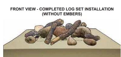 Mixed Logs and Stones with Embers and Fireplace Floor - (for See-Through/Peninsula Fireplace) - Chimney Cricket
